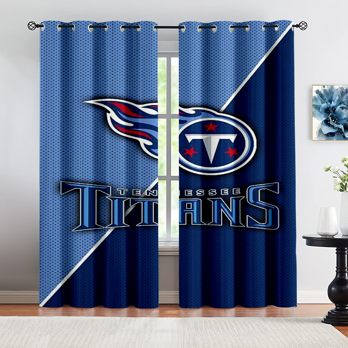 Tennessee Titans Football League Blackout Curtains Drapes for Window Treatment Set