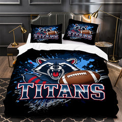 Tennessee Titans Football Duvet Cover Quilt Case Pillowcase Bedding Set Without Filler