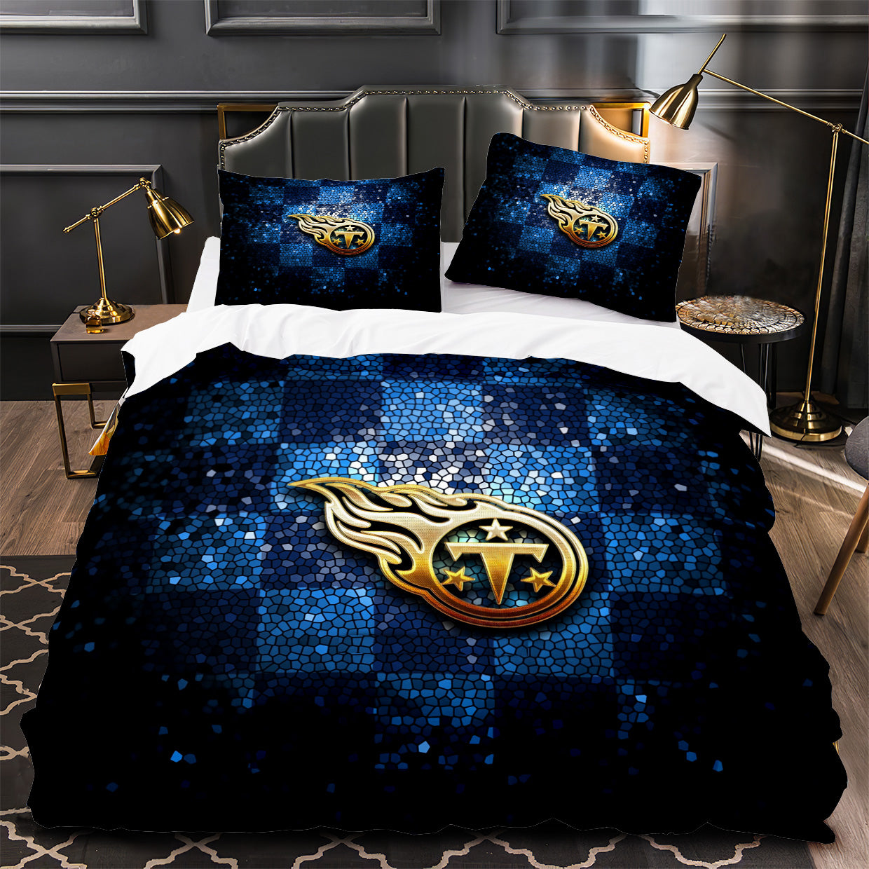 Tennessee Titans Football Duvet Cover Quilt Case Pillowcase Bedding Set Without Filler