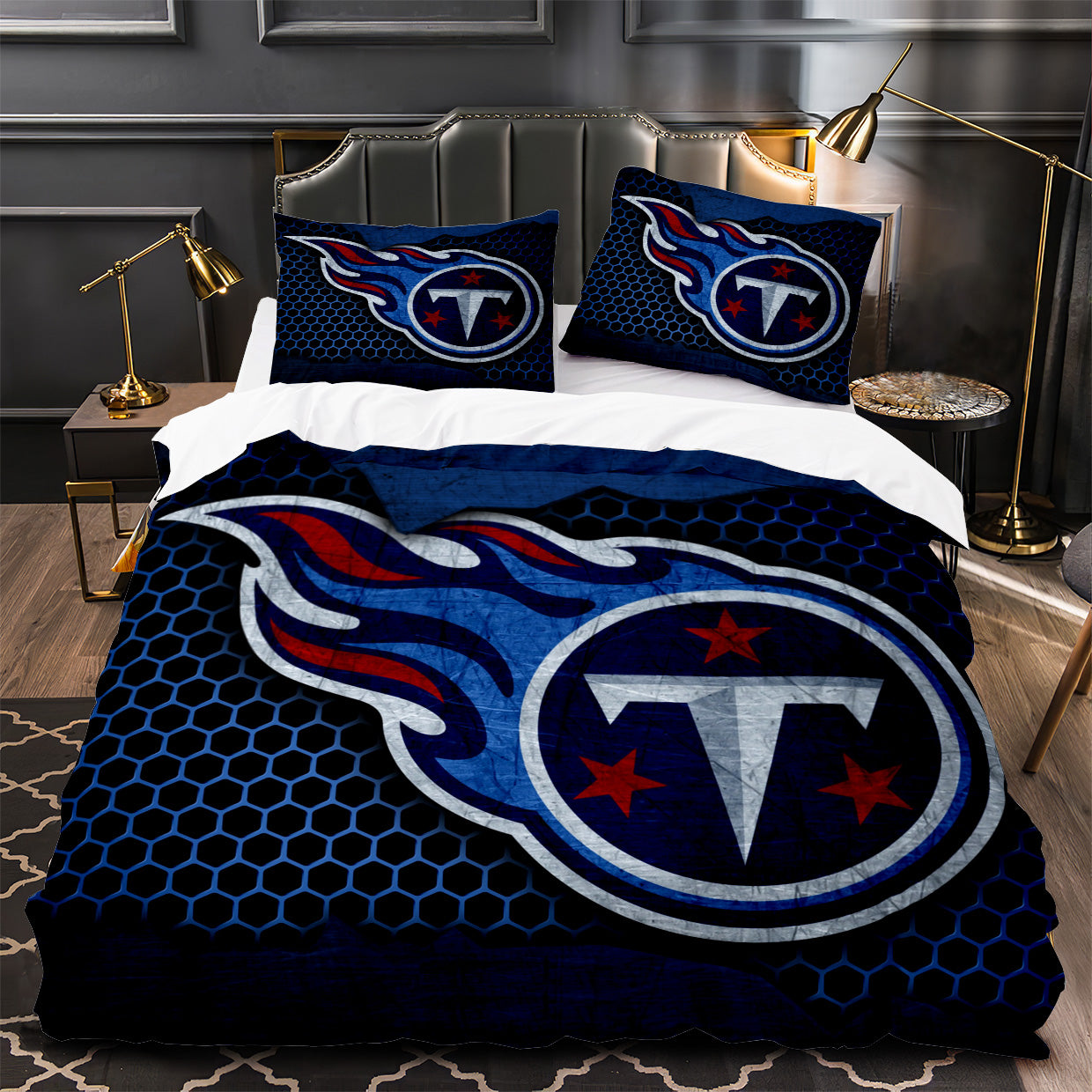 Tennessee Titans Football Duvet Cover Quilt Case Pillowcase Bedding Set Without Filler