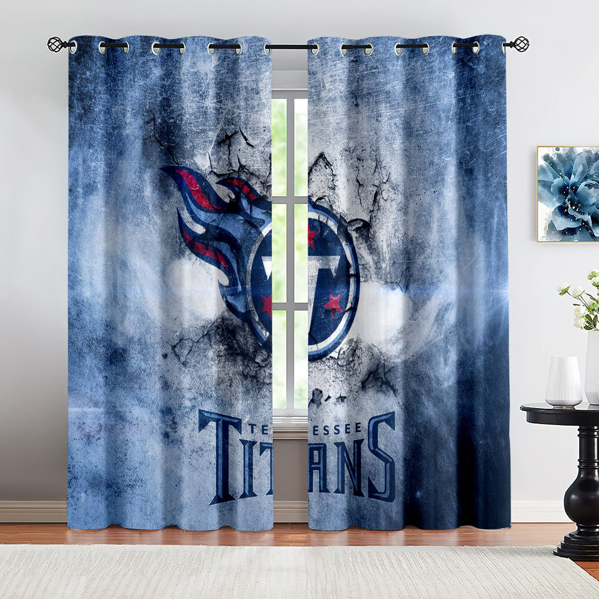 Tennessee Titans Football League Blackout Curtains Drapes for Window Treatment Set