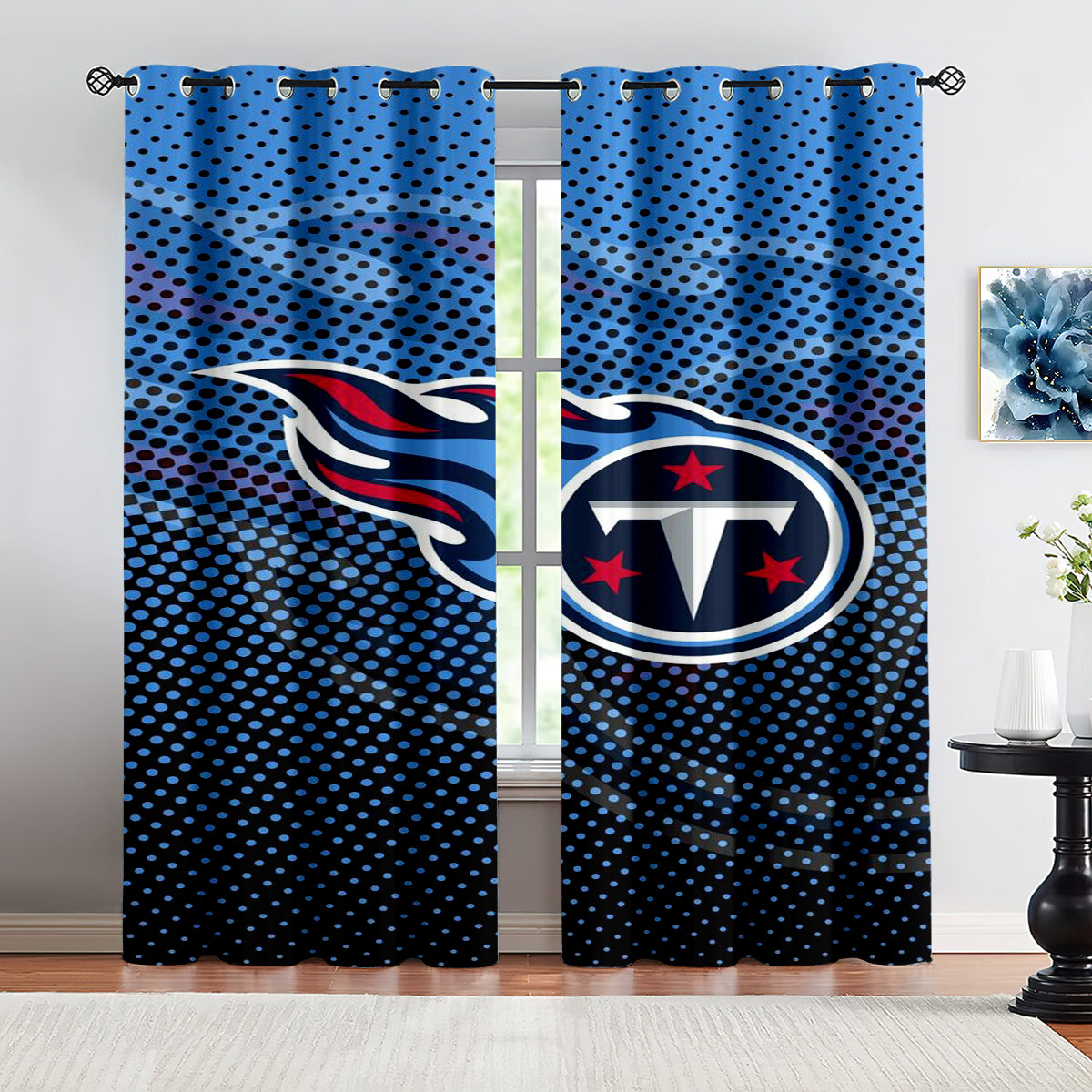 Tennessee Titans Football League Blackout Curtains Drapes for Window Treatment Set