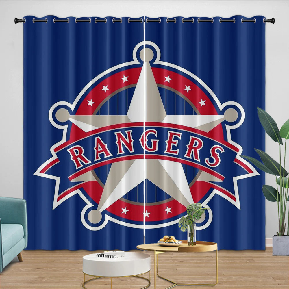 Texas Rangers Blackout Curtain for Living Room Bedroom Window Treatment
