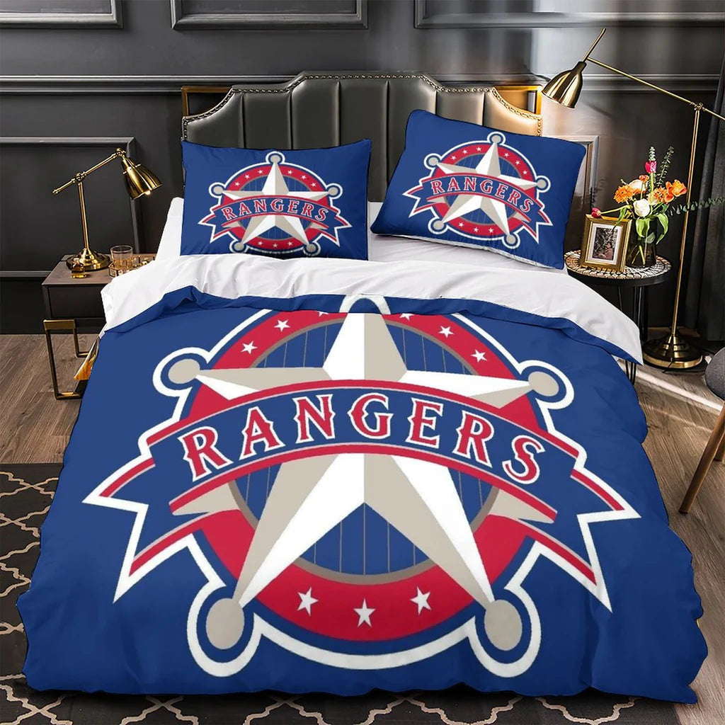 Texas Rangers Duvet Cover Quilt Case Pillowcase Bedding Set Without Filler