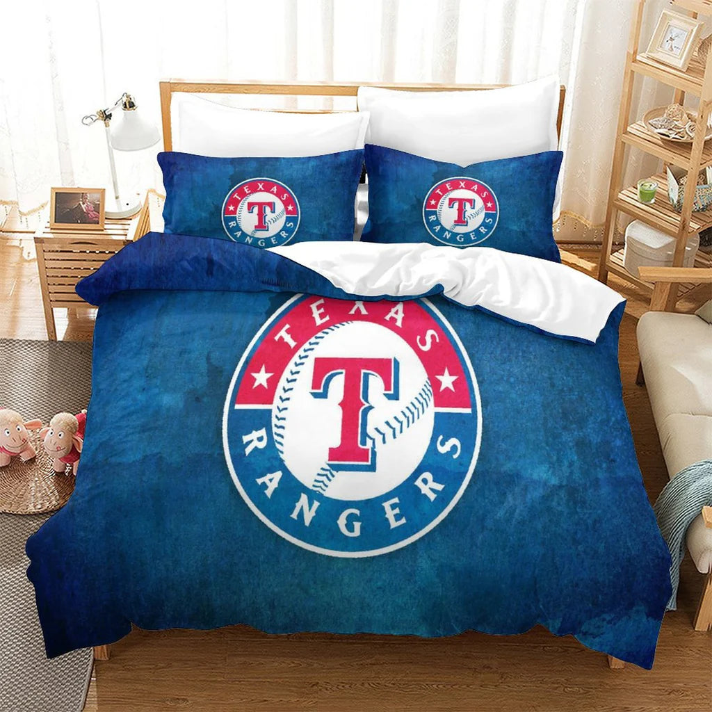 Texas Rangers Duvet Cover Quilt Case Pillowcase Bedding Set Without Filler