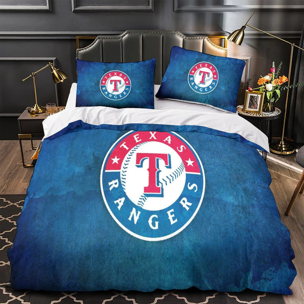 Texas Rangers Duvet Cover Quilt Case Pillowcase Bedding Set Without Filler