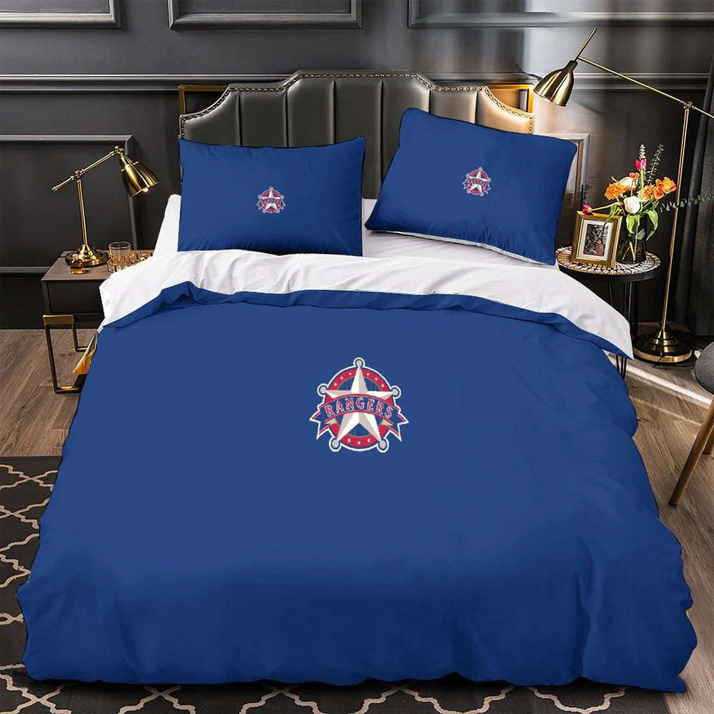 Texas Rangers Duvet Cover Quilt Case Pillowcase Bedding Set Without Filler