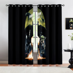 The Mandalorian And Grogu Blackout Curtains Drapes For Window Treatment Set