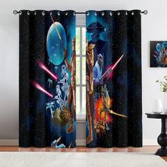The Mandalorian And Grogu Blackout Curtains Drapes For Window Treatment Set