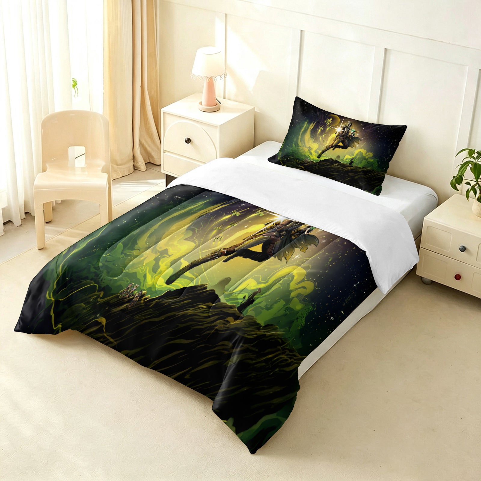 The Mandalorian And Grogu Comforter Pillowcase Sets Blanket All Season Reversible Quilted Duvet
