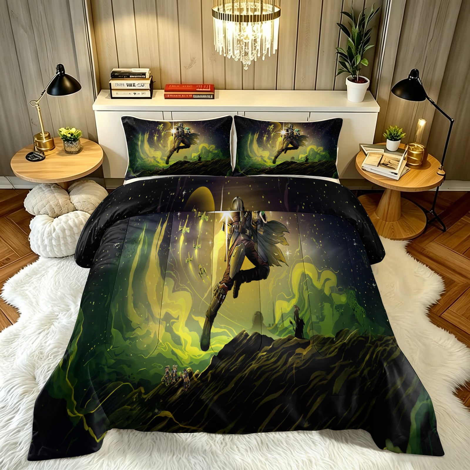 The Mandalorian And Grogu Comforter Pillowcase Sets Blanket All Season Reversible Quilted Duvet
