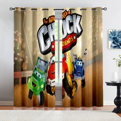 The Adventures of Chuck and friends Blackout Curtains Drapes for Window Treatment Set