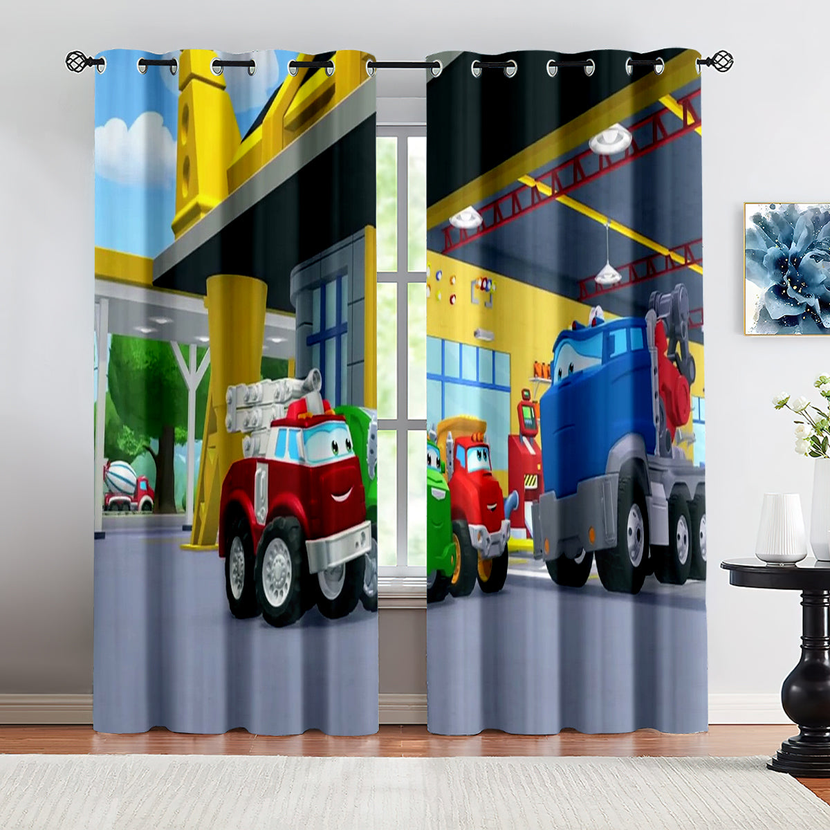 The Adventures of Chuck and friends Blackout Curtains Drapes for Window Treatment Set