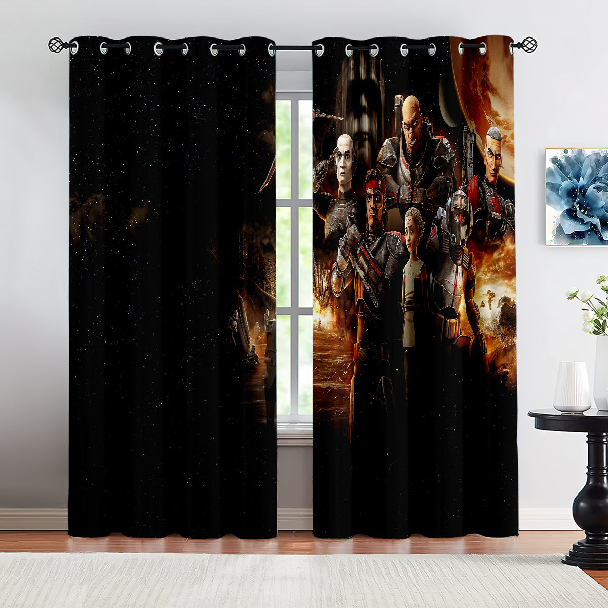 The Book of Boba Fett  Blackout Curtains Drapes for Window Treatment Set