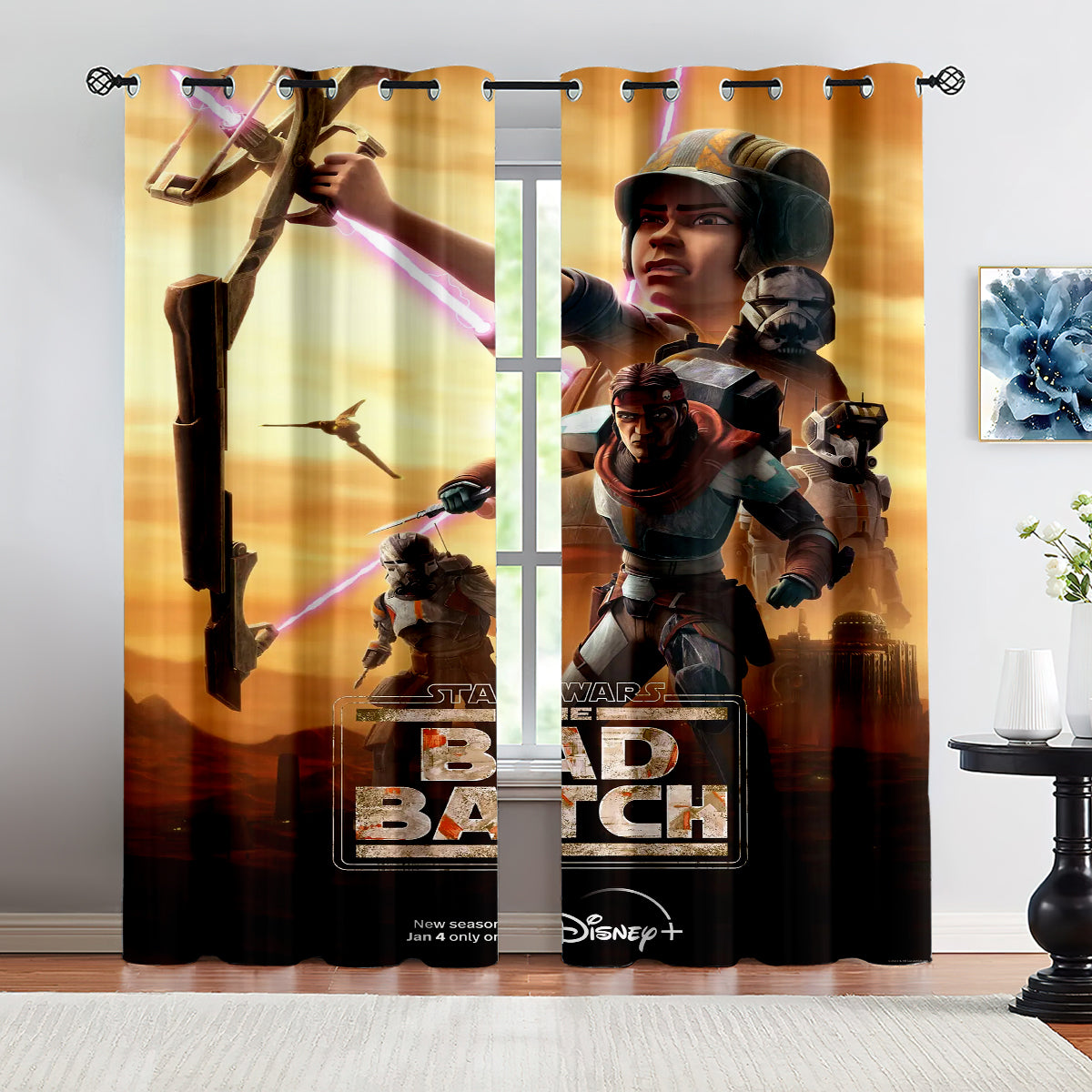 The Book of Boba Fett  Blackout Curtains Drapes for Window Treatment Set