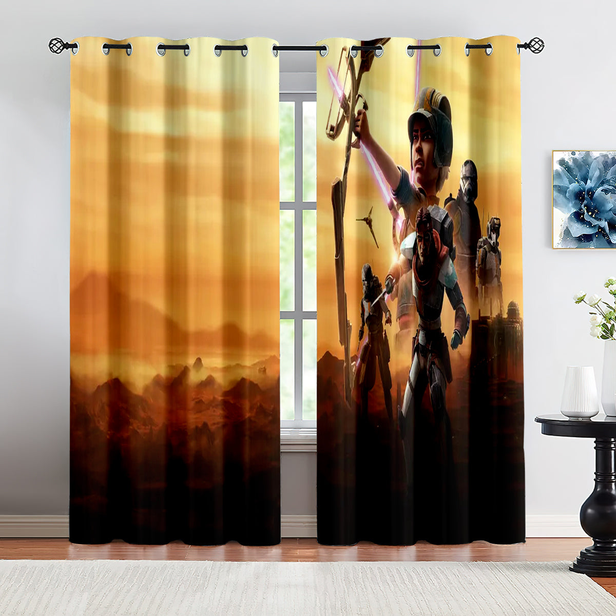 The Book of Boba Fett  Blackout Curtains Drapes for Window Treatment Set