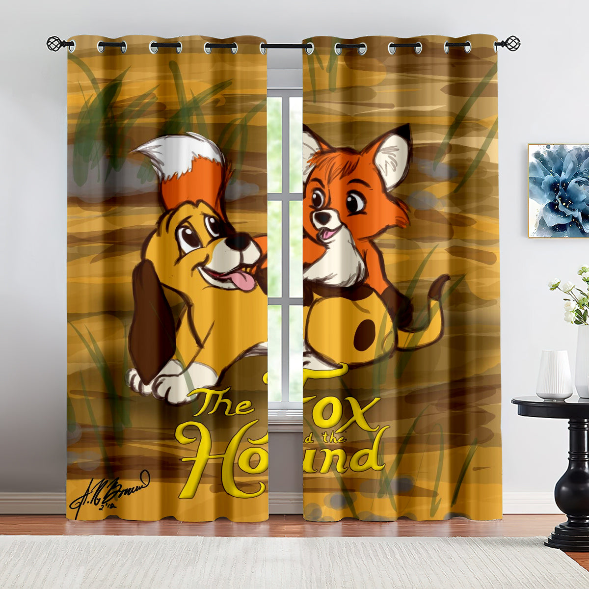 The Fox And The Hound Curtains Blackout Window Treatments Drapes Room Decor