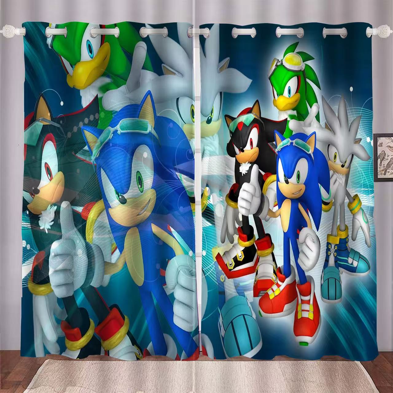 The Hedgehog Blackout Curtains Drapes For Window Treatment Set