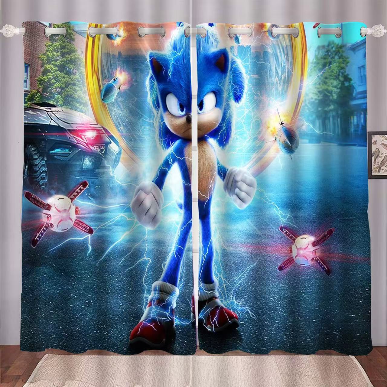 The Hedgehog Blackout Curtains Drapes For Window Treatment Set