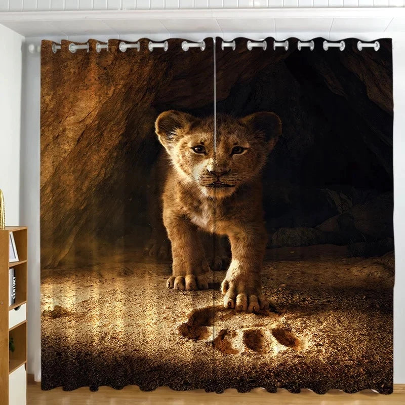 2024 NEW The Lion King Curtains Blackout Window Treatments Drapes for Room Decoration