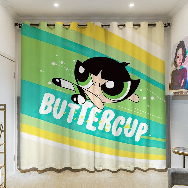 The Powerpuff Girls Blackout Curtain for Window Treatment Set for Living Room Bedroom