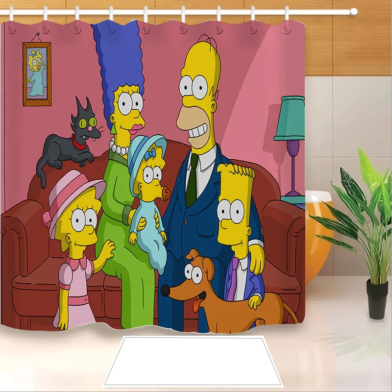 The Simpsons Shower Curtain Waterproof Bath Curtains Bathroom Decor With Hooks