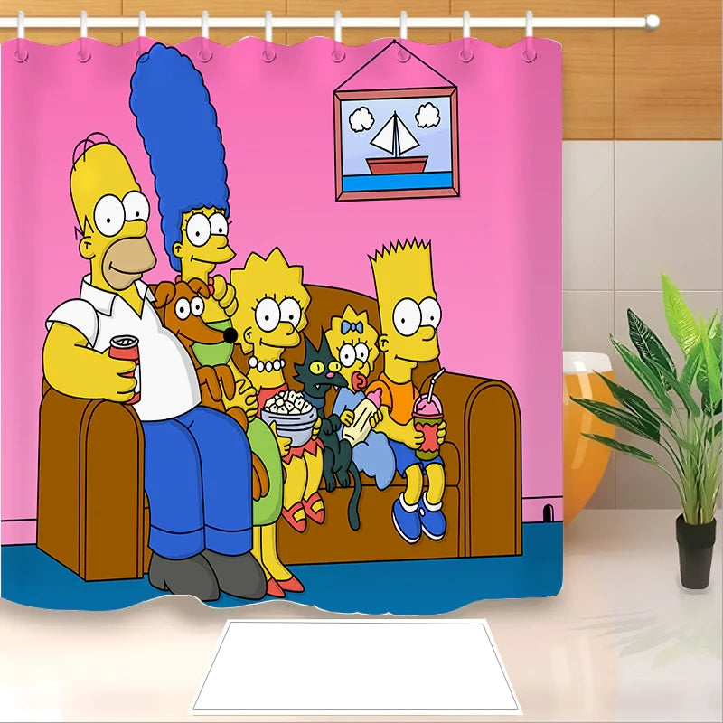 The Simpsons Shower Curtain Waterproof Bath Curtains Bathroom Decor With Hooks