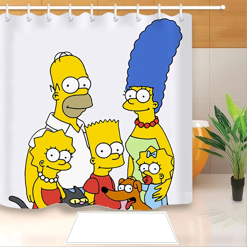 The Simpsons Shower Curtain Waterproof Bath Curtains Bathroom Decor With Hooks