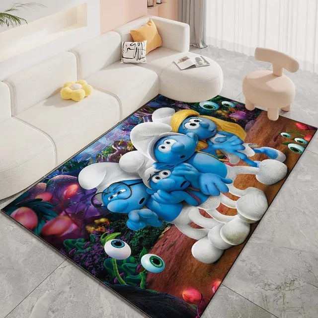 The Smurf Cosplay Carpet Living Room Bedroom Sofa Rug Door Mat