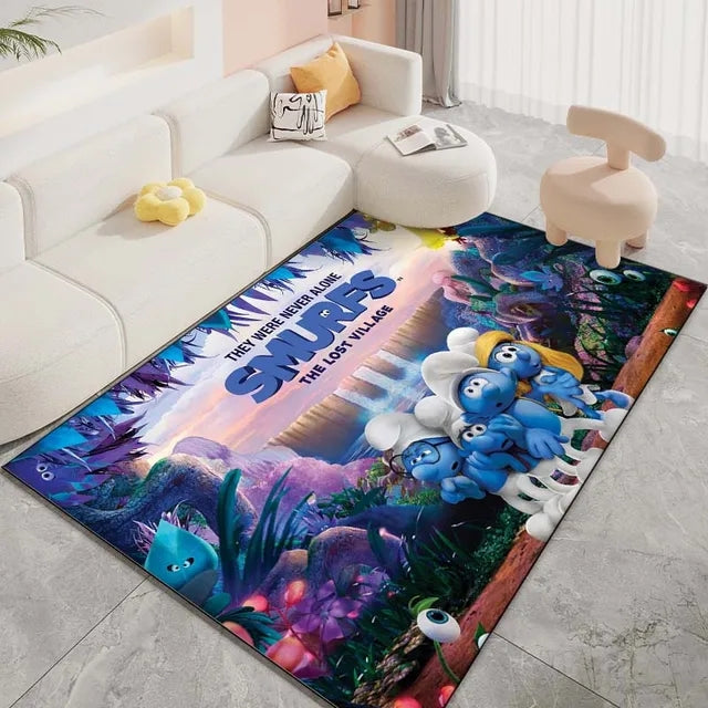 The Smurf Cosplay Carpet Living Room Bedroom Sofa Rug Door Mat