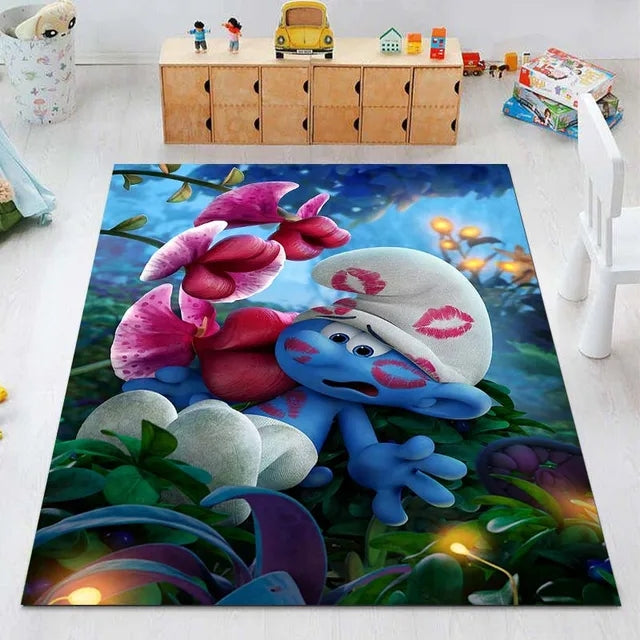 The Smurf Cosplay Carpet Living Room Bedroom Sofa Rug Door Mat