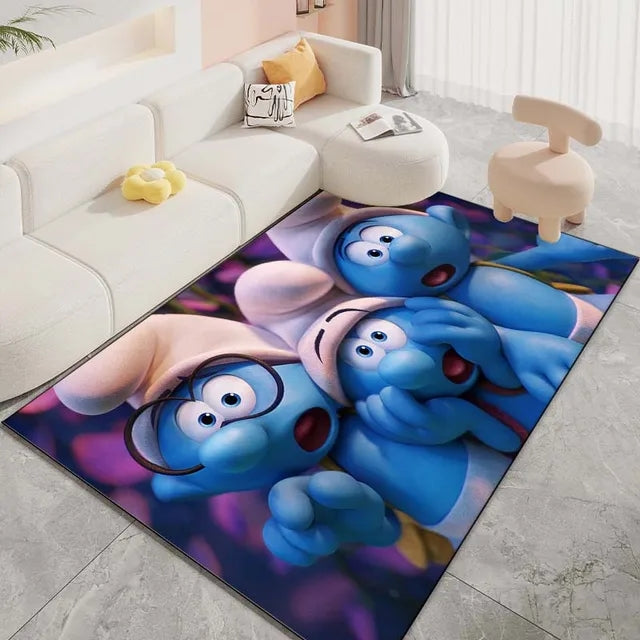 The Smurf Cosplay Carpet Living Room Bedroom Sofa Rug Door Mat