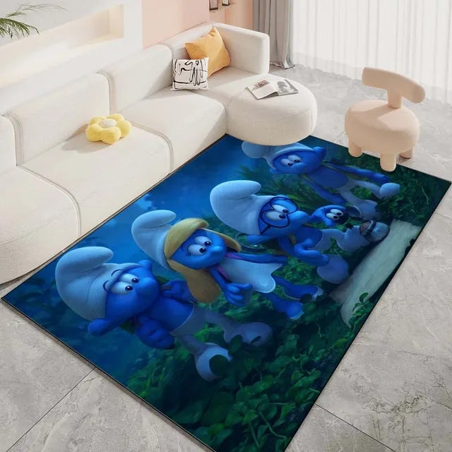 The Smurf Cosplay Carpet Living Room Bedroom Sofa Rug Door Mat