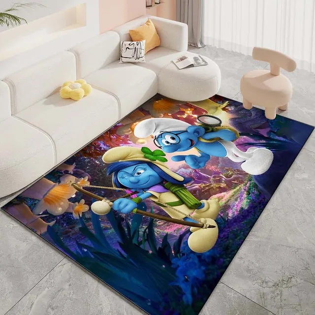 The Smurf Cosplay Carpet Living Room Bedroom Sofa Rug Door Mat