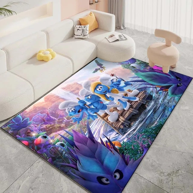 The Smurf Cosplay Carpet Living Room Bedroom Sofa Rug Door Mat