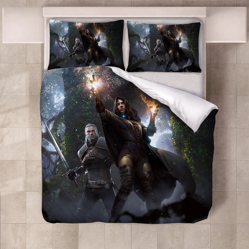The Witcher Duvet Cover Quilt Case Pillowcase Bedding Set