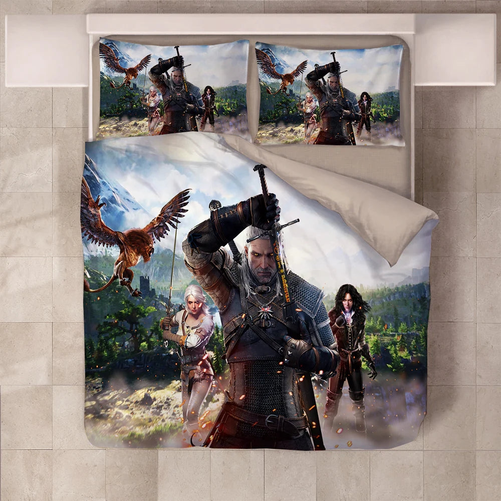 The Witcher Duvet Cover Quilt Case Pillowcase Bedding Set