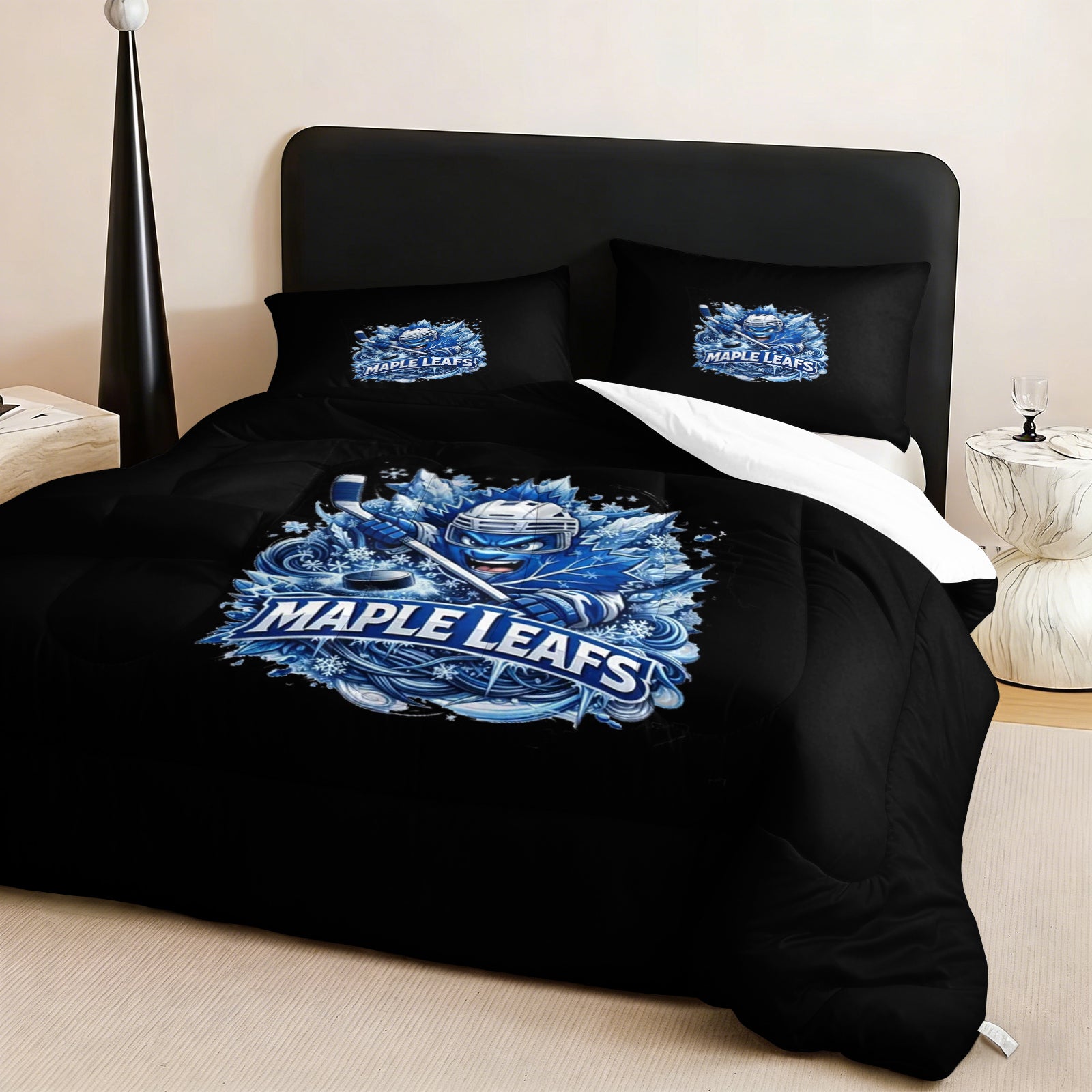 Toronto Maple Leafs Hockey League Comforter Pillowcase Sets Blanket All Season Reversible Quilted Duvet
