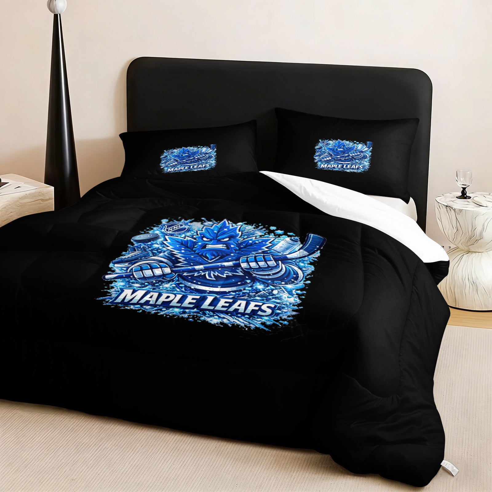 Toronto Maple Leafs Hockey League Comforter Pillowcase Sets Blanket All Season Reversible Quilted Duvet