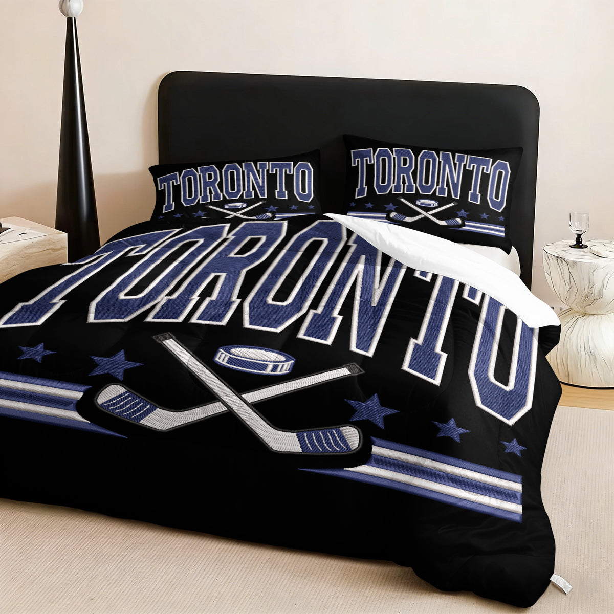 Toronto Maple Leafs Hockey League Comforter Pillowcase Sets Blanket All Season Reversible Quilted Duvet