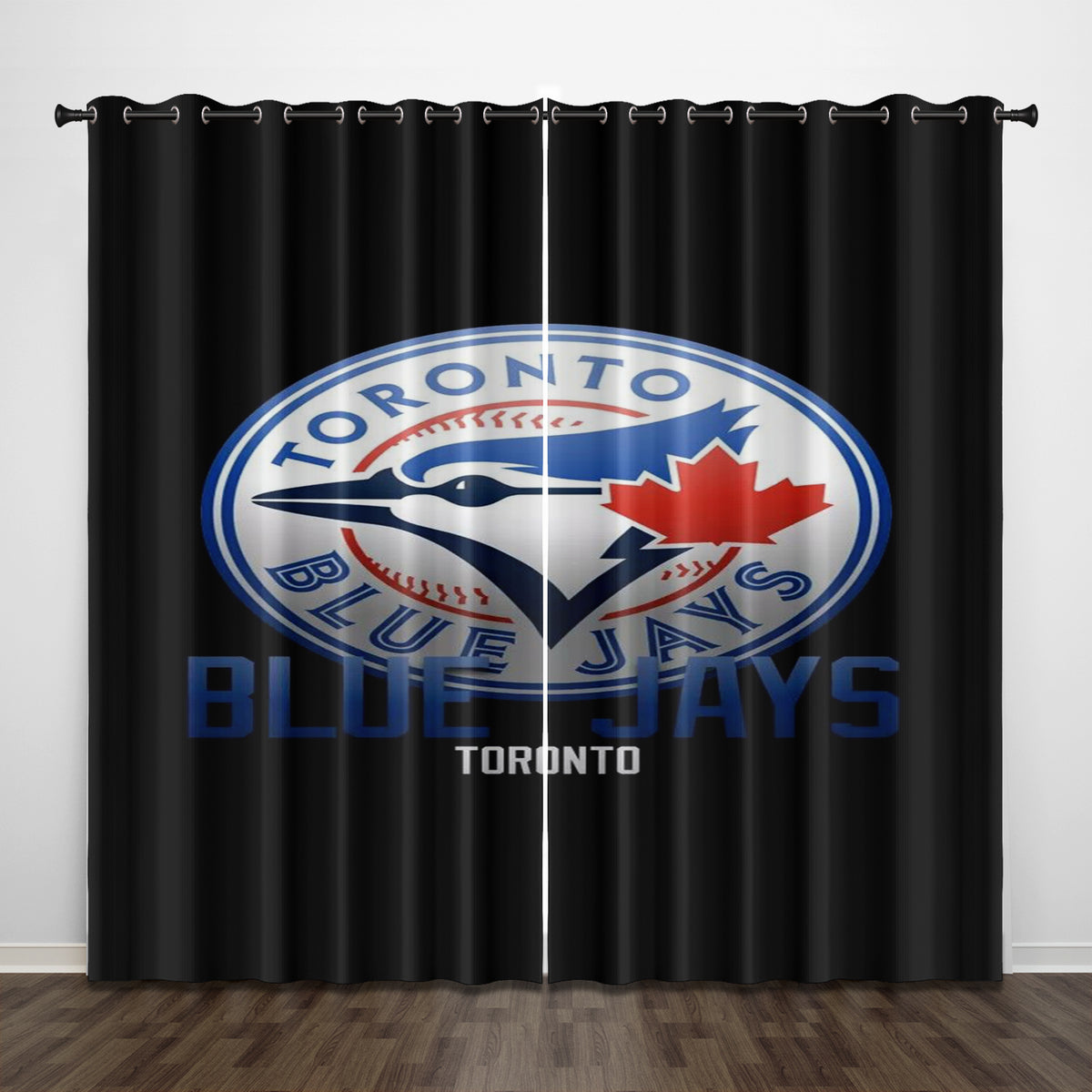 Toronto Baseball Blue Jays Blackout Curtains Drapes For Window Treatment Set