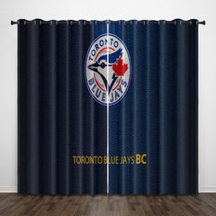 Toronto Baseball Blue Jays Blackout Curtains Drapes For Window Treatment Set