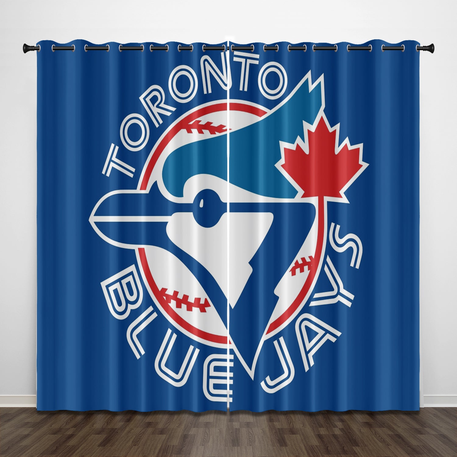 Toronto Baseball Blue Jays Blackout Curtains Drapes For Window Treatment Set