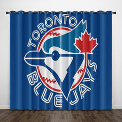 Toronto Baseball Blue Jays Blackout Curtains Drapes For Window Treatment Set