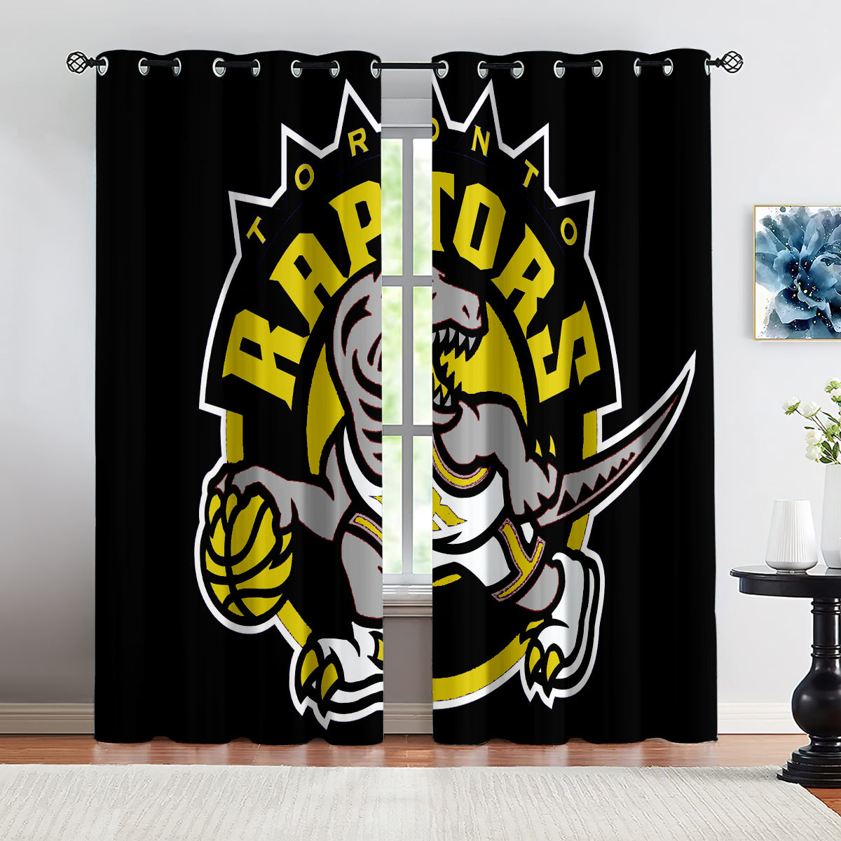 Toronto Basketball Raptors Blackout Curtains Drapes For Window Treatment Set