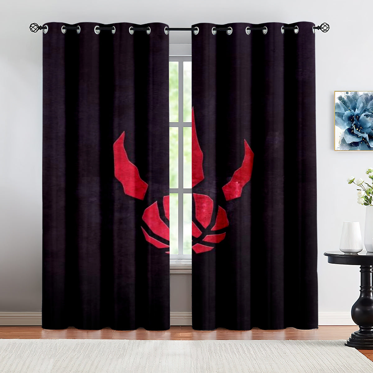 Toronto Basketball Raptors Blackout Curtains Drapes For Window Treatment Set