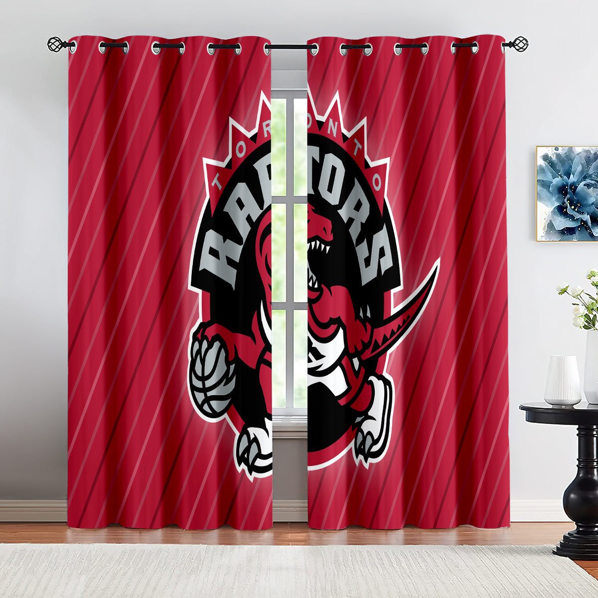 Toronto Basketball Raptors Blackout Curtains Drapes For Window Treatment Set