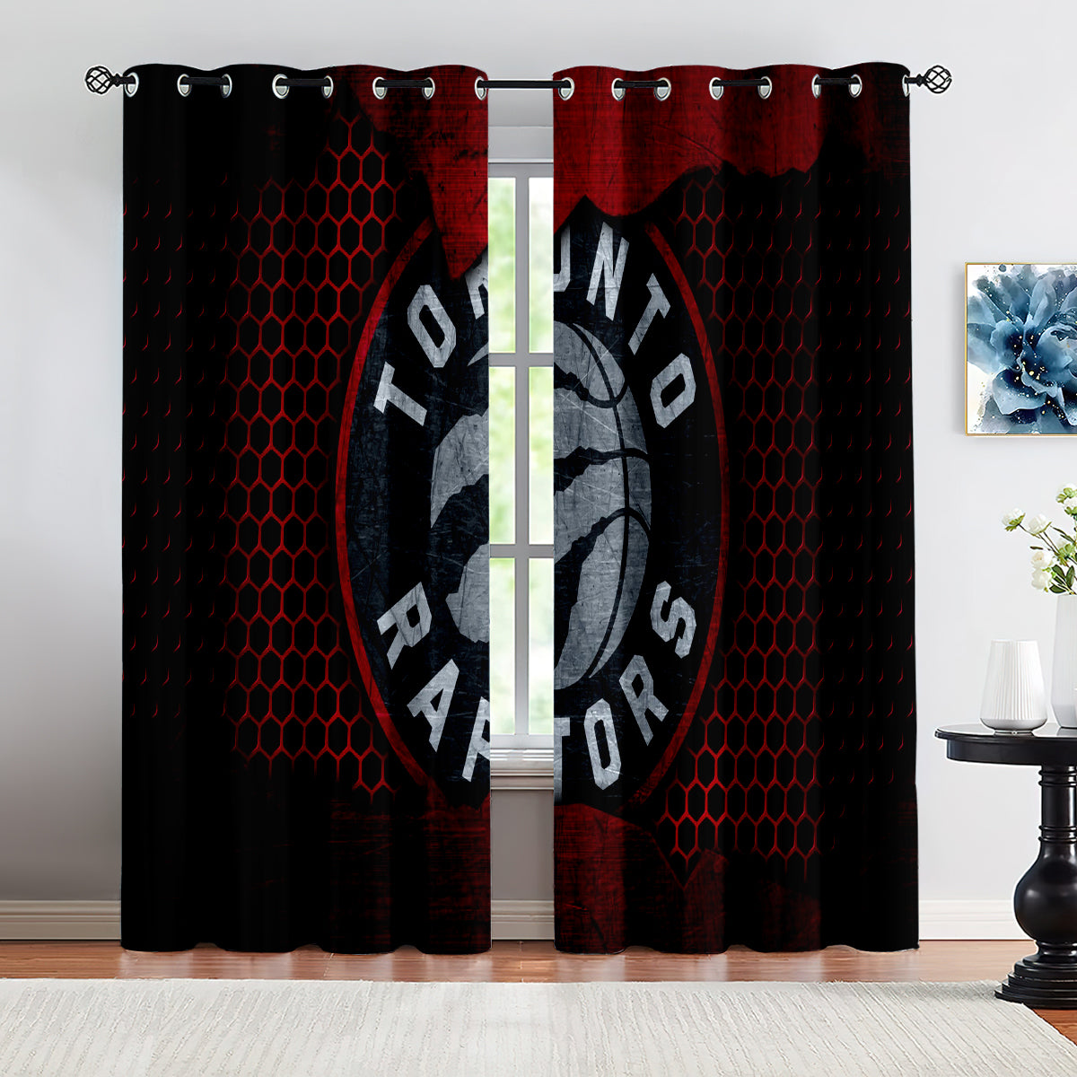 Toronto Basketball Raptors Blackout Curtains Drapes For Window Treatment Set