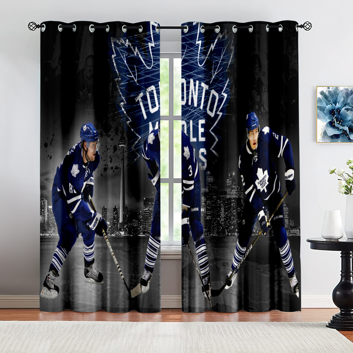 Toronto Maple Leafs Hockey League Blackout Curtains Drapes For Window Treatment Set