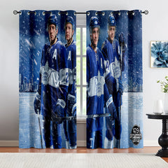 Toronto Maple Leafs Hockey League Blackout Curtains Drapes For Window Treatment Set